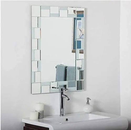 Cheval Glass Multi Glass Designed Venetian Wall Mirror for Washbasin, Bathroom - 18 X 24 Inches