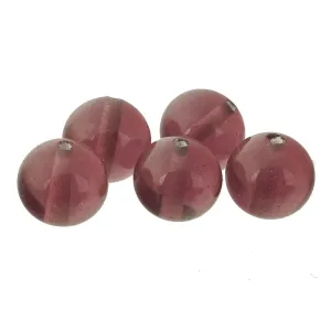 Chinese translucent purple “Peking Glass” beads. 10 to 10.5 mm. 4 pcs. b11-pp-1274