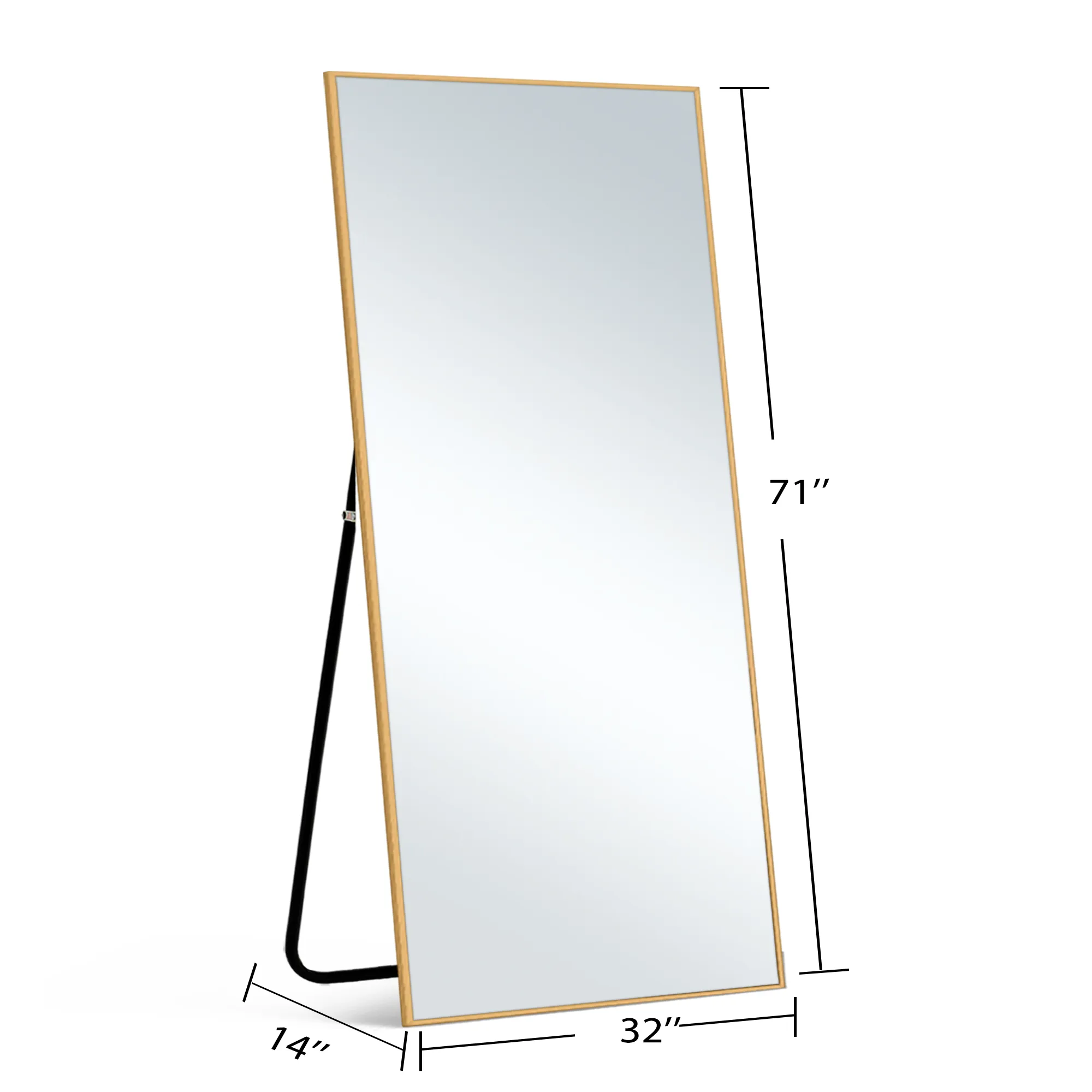 Chloe 71" x 31" Metal Framed Full Length Free-standing Mirror