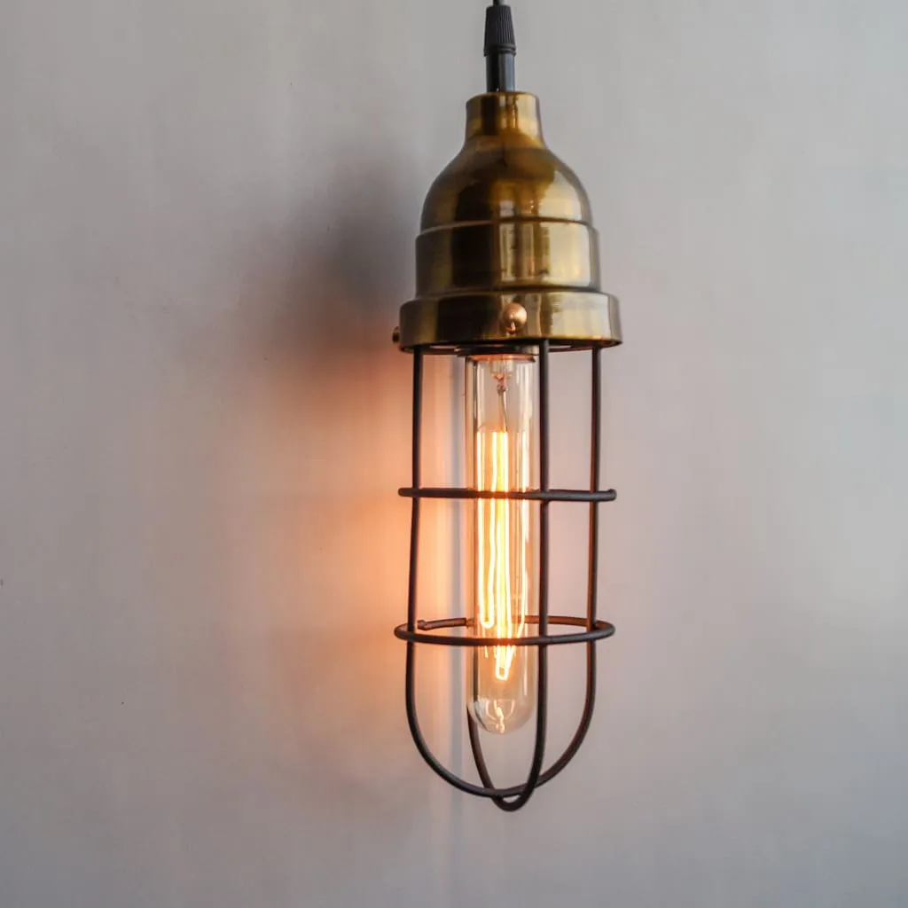 Clh125 Gold Cage Industrial Pendant Lighting