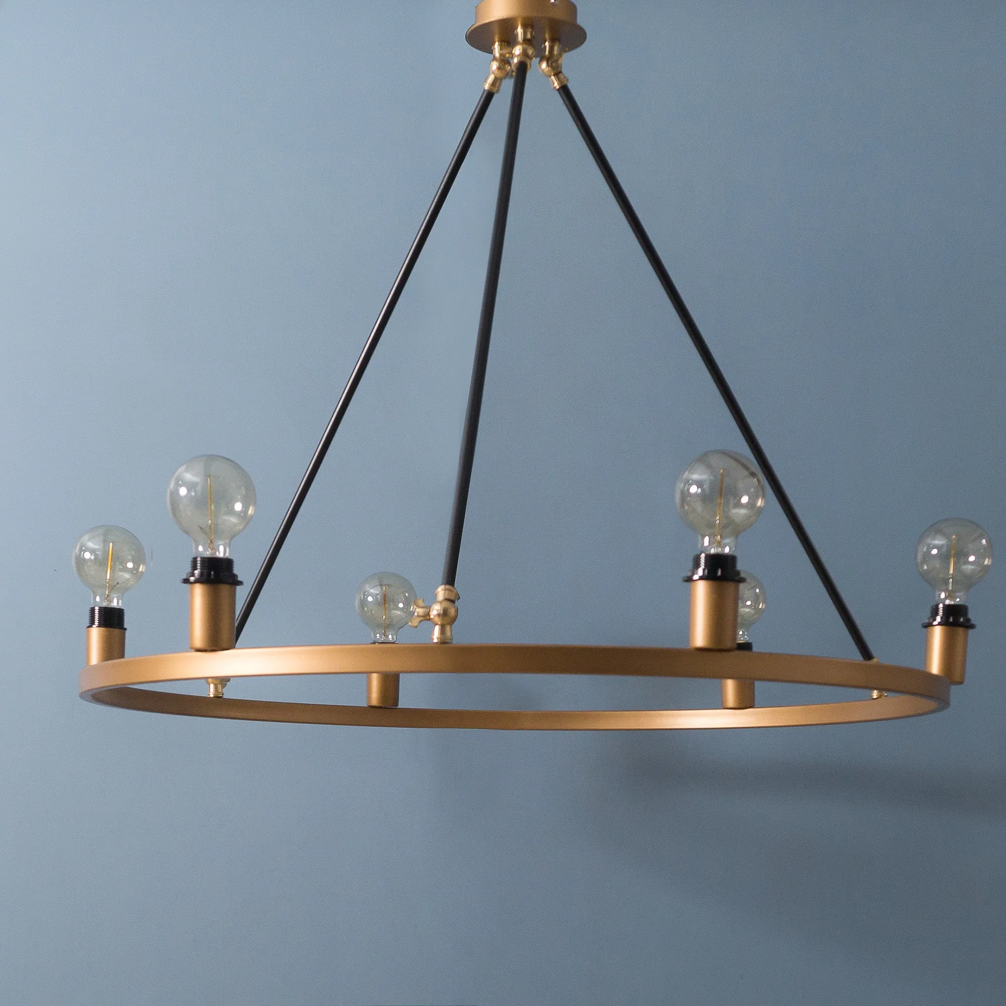 Clr109 Vintage Gold And Black Chandelier