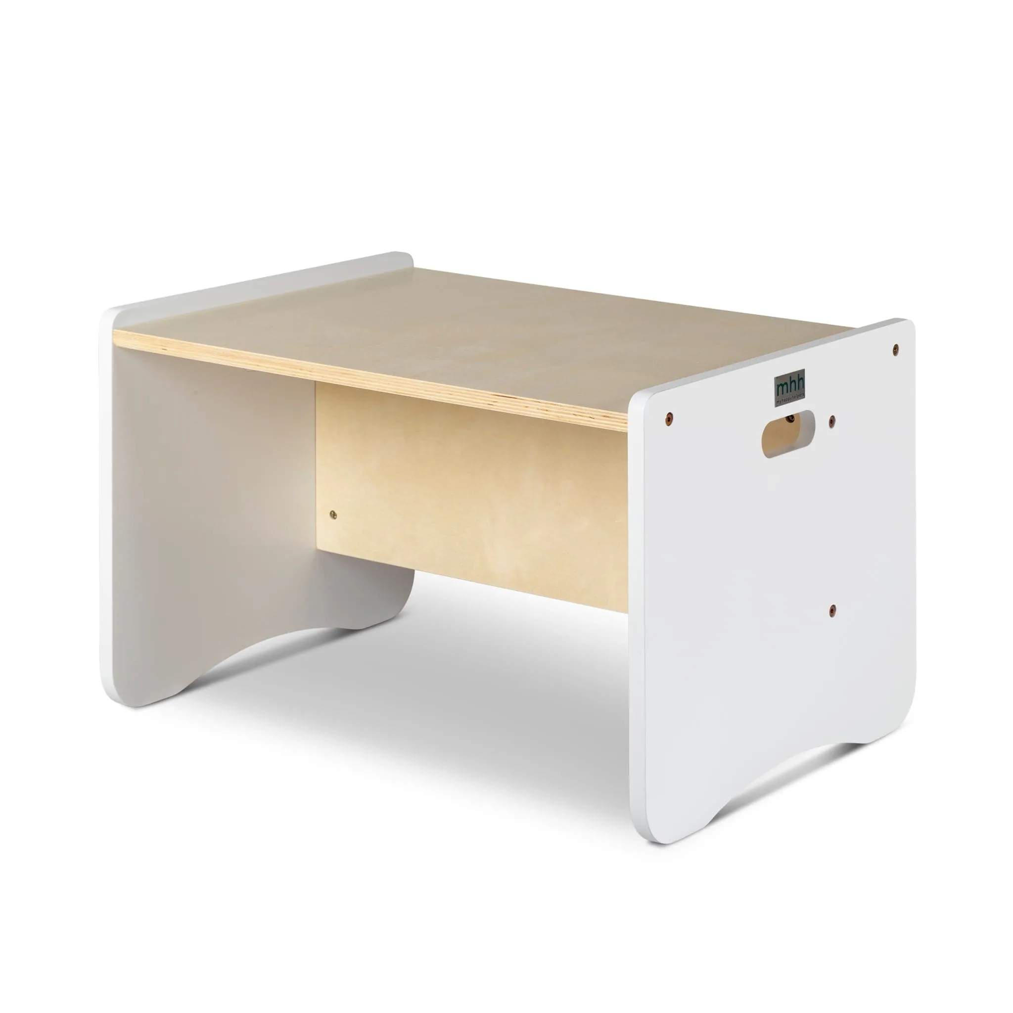 Combination Table & Single Chair - White & Varnish