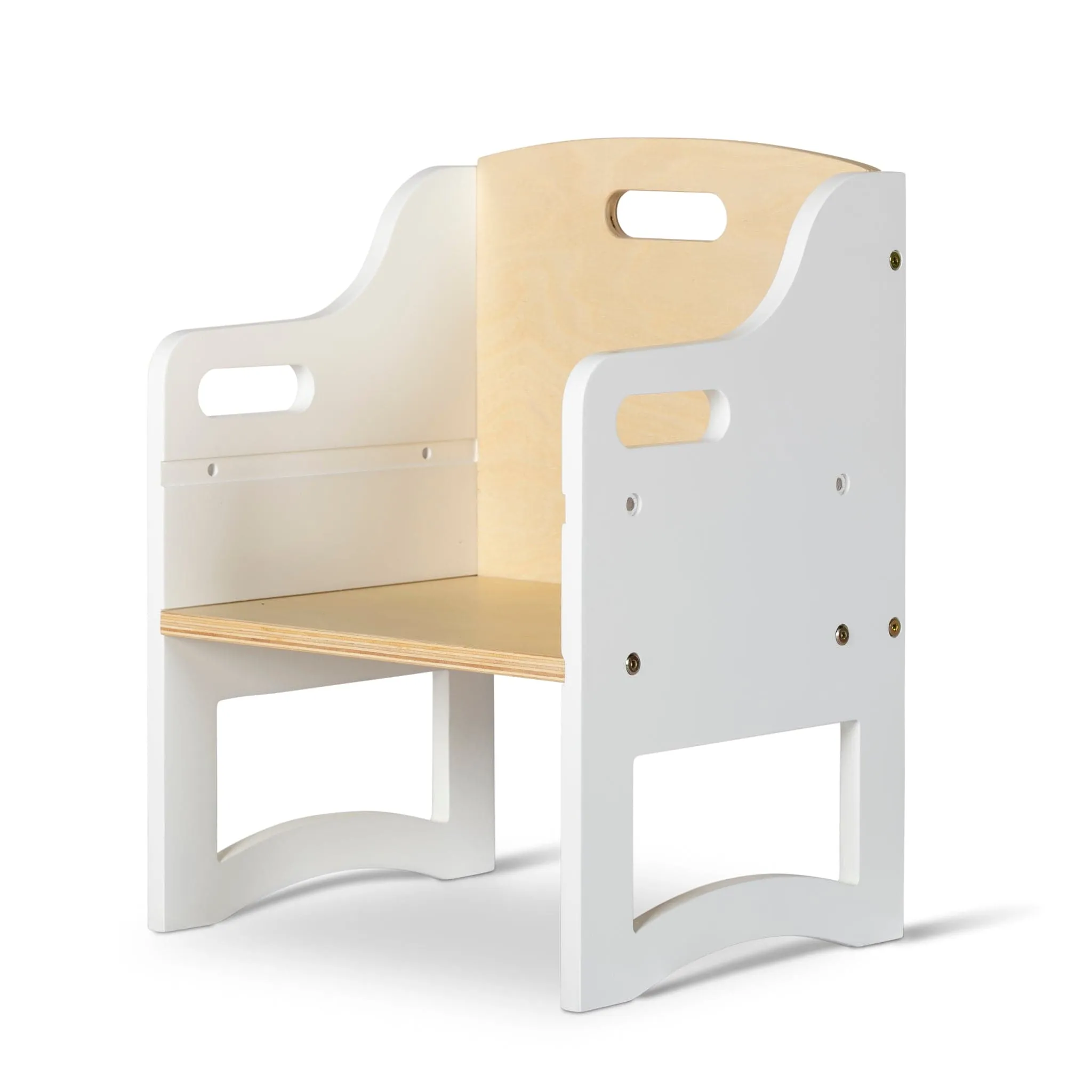 Combination Table & Single Chair - White & Varnish