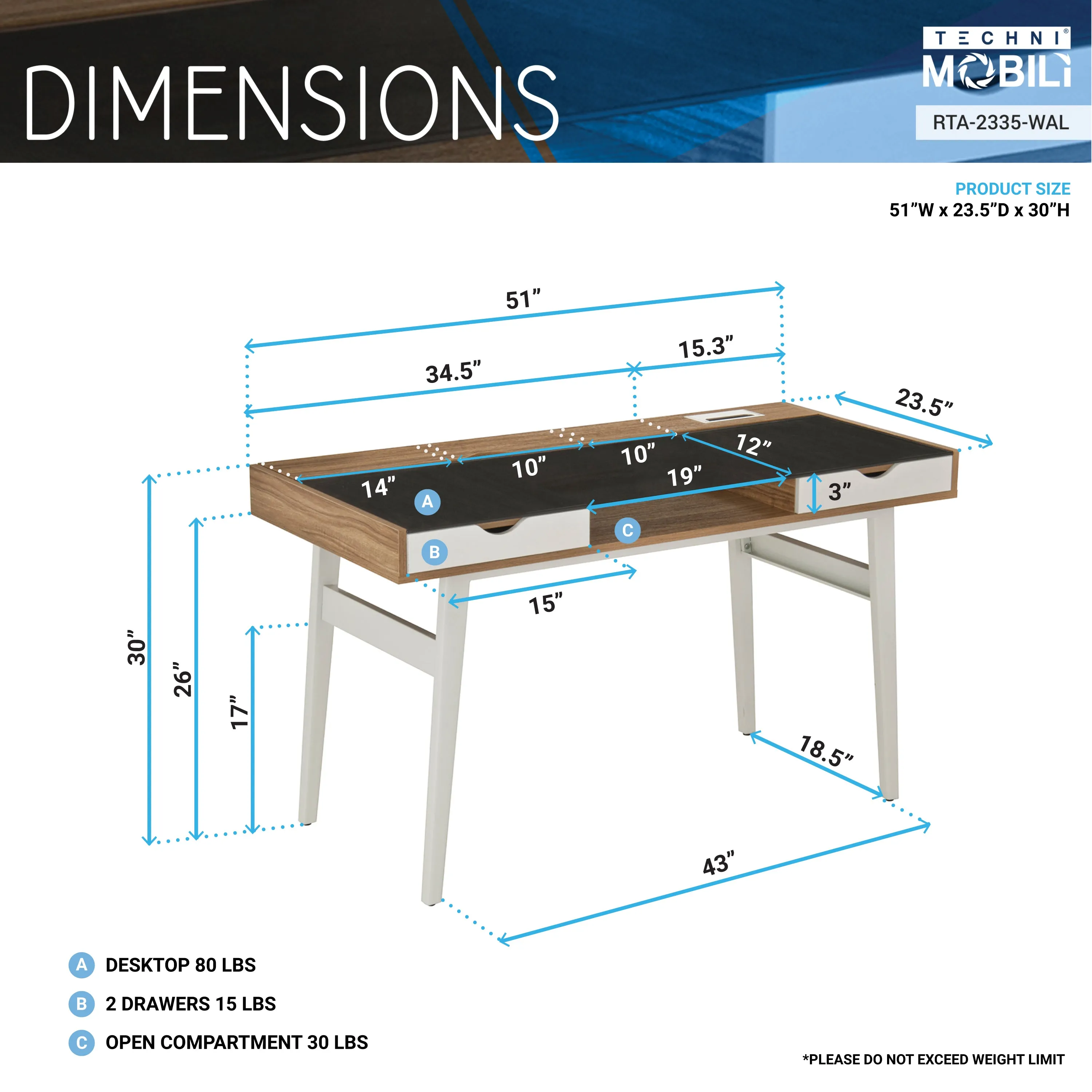 Compact Computer Desk with Multiple Storage