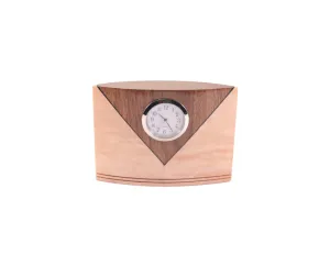 Curly Maple Small V Clock