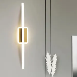 Curved Linear Aluminum LED Wall Sconce in Simplicity Gold/Coffee - Ideal Dining Room Lighting