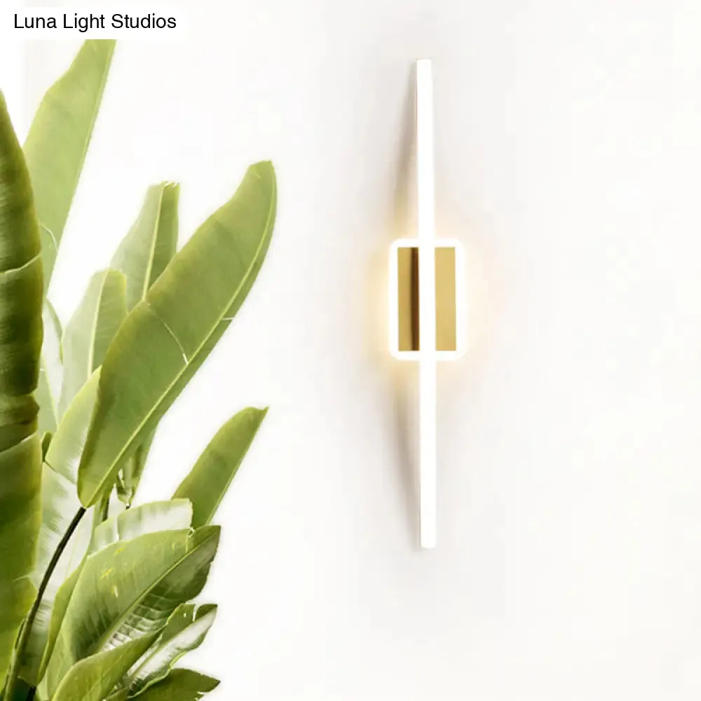 Curved Linear Aluminum LED Wall Sconce in Simplicity Gold/Coffee - Ideal Dining Room Lighting
