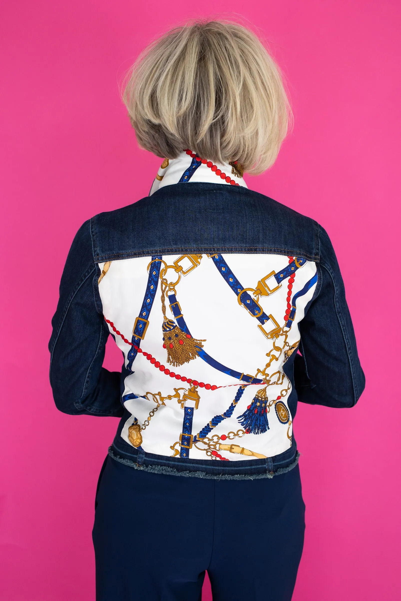 Dark Denim Jacket / Cream Unique