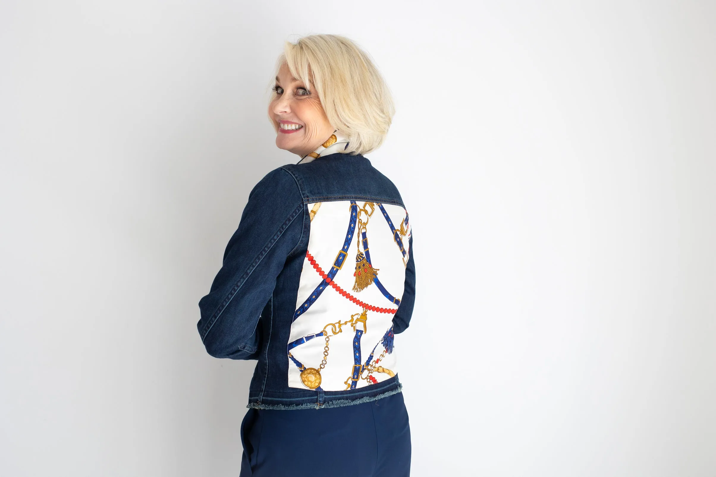 Dark Denim Jacket / Cream Unique