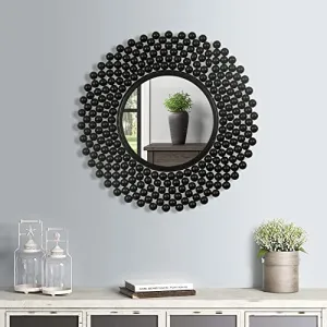Decorative Metal Frame Round Wall Mirror Bathroom Mirror Living Room Mirror Royal Mirror Villas Mirror Home Mirror Black