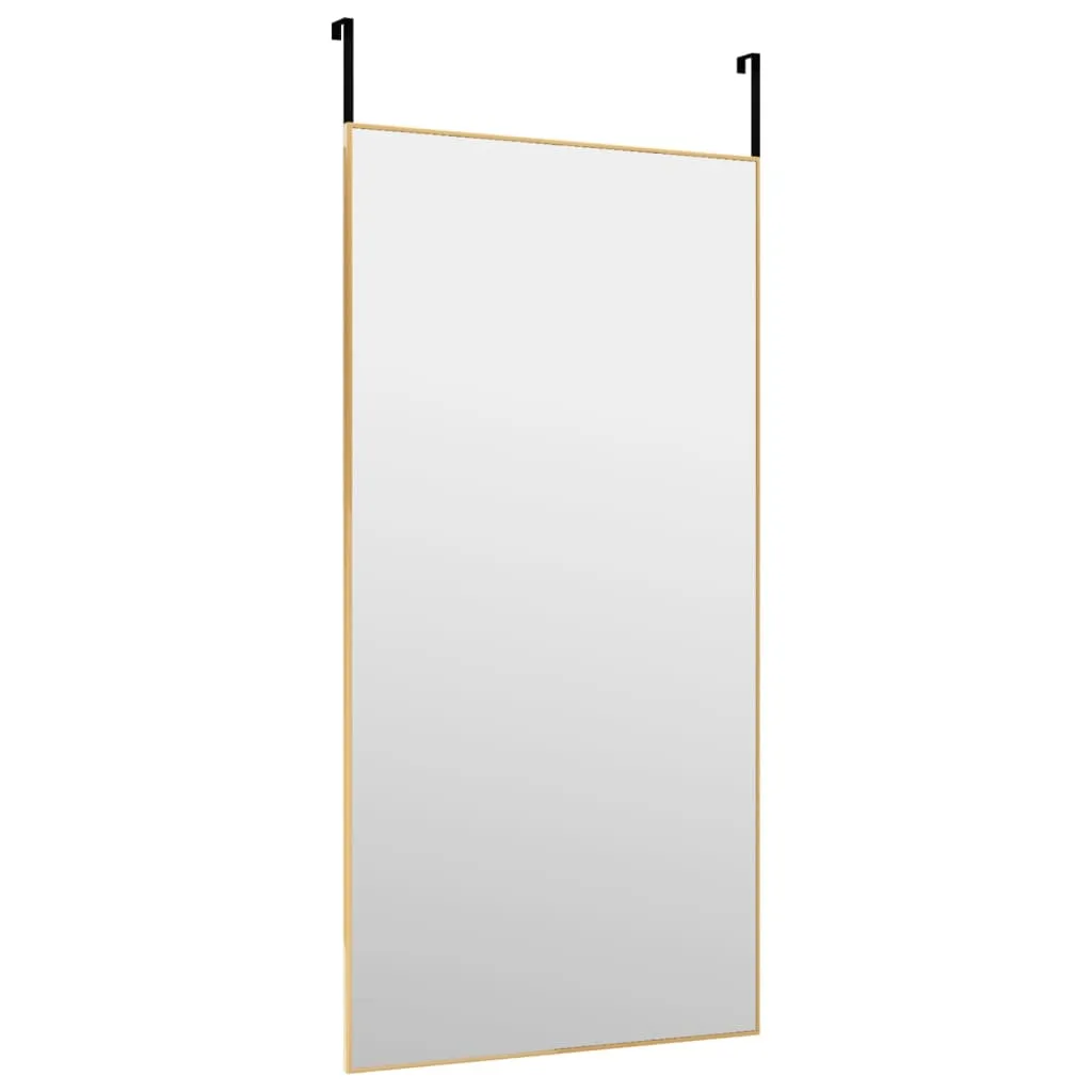 Door Mirror Gold 50x100 cm Glass and Aluminium