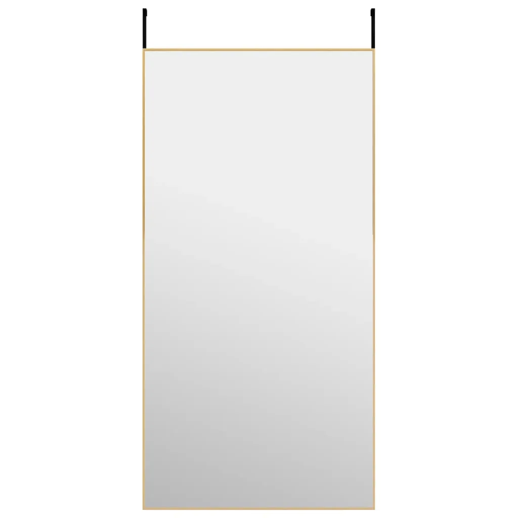 Door Mirror Gold 50x100 cm Glass and Aluminium