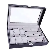 Ebony Wooden Watch Box for 6 Watches   3 Sunglasses