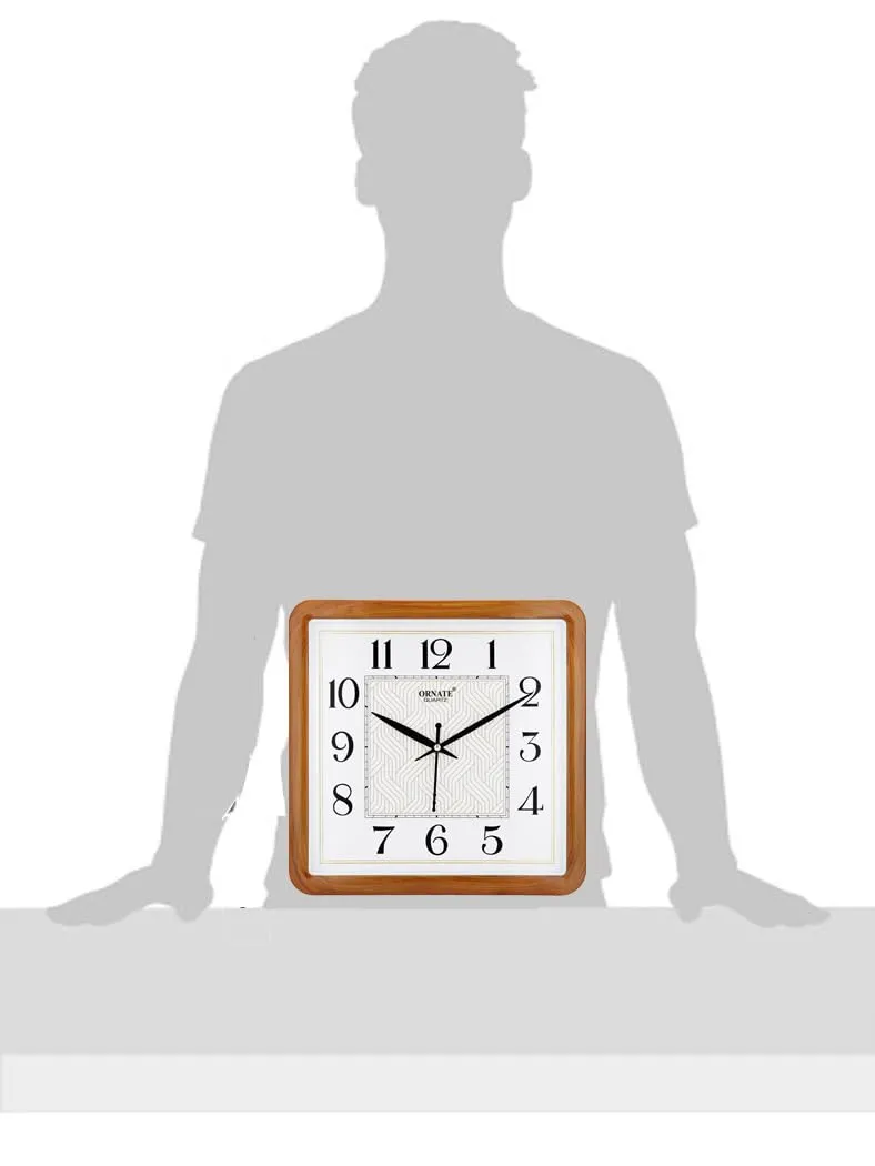Elica Wooden Look Home and Office Plastic Wall Clock (Wood)