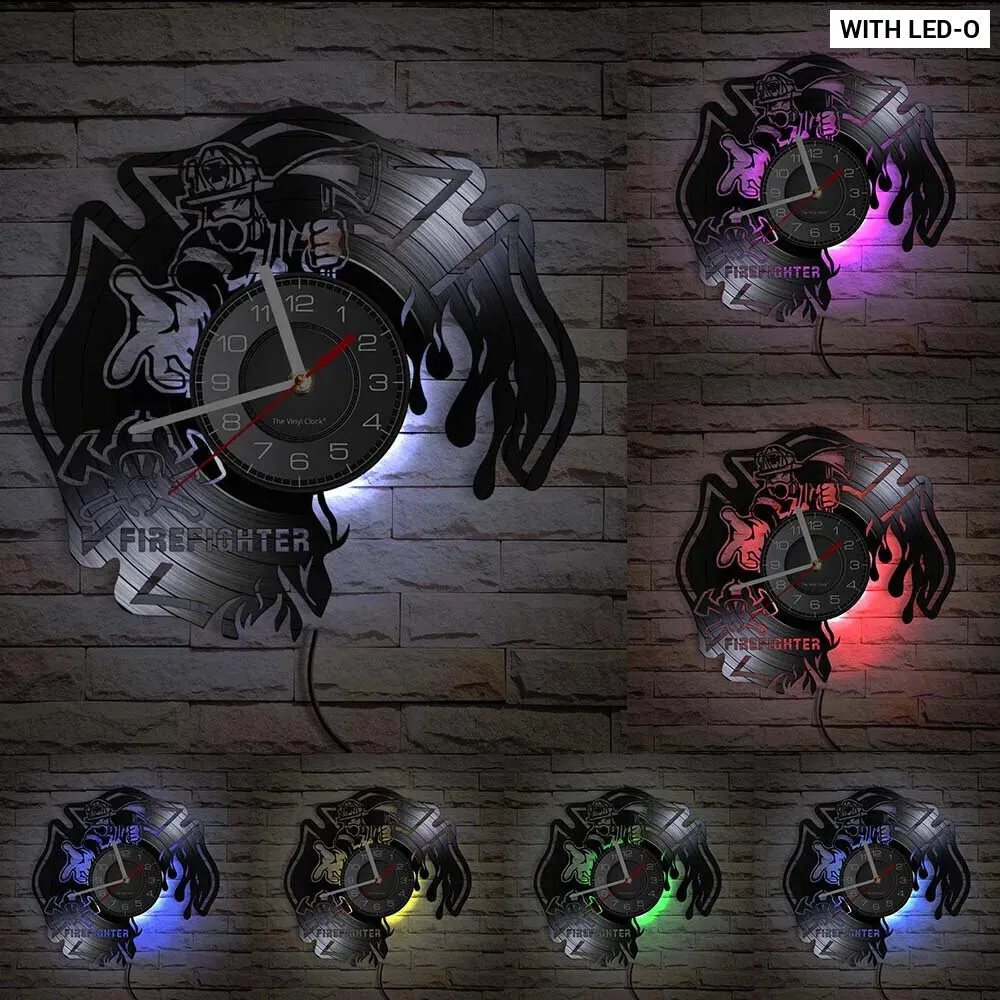 Firefighter Wall Clock with Maltese Cross Design