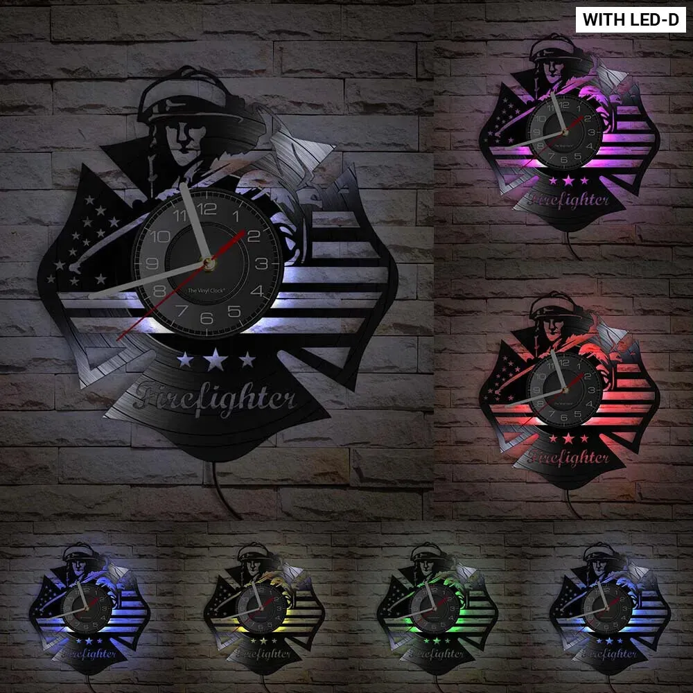 Firefighter Wall Clock with Maltese Cross Design