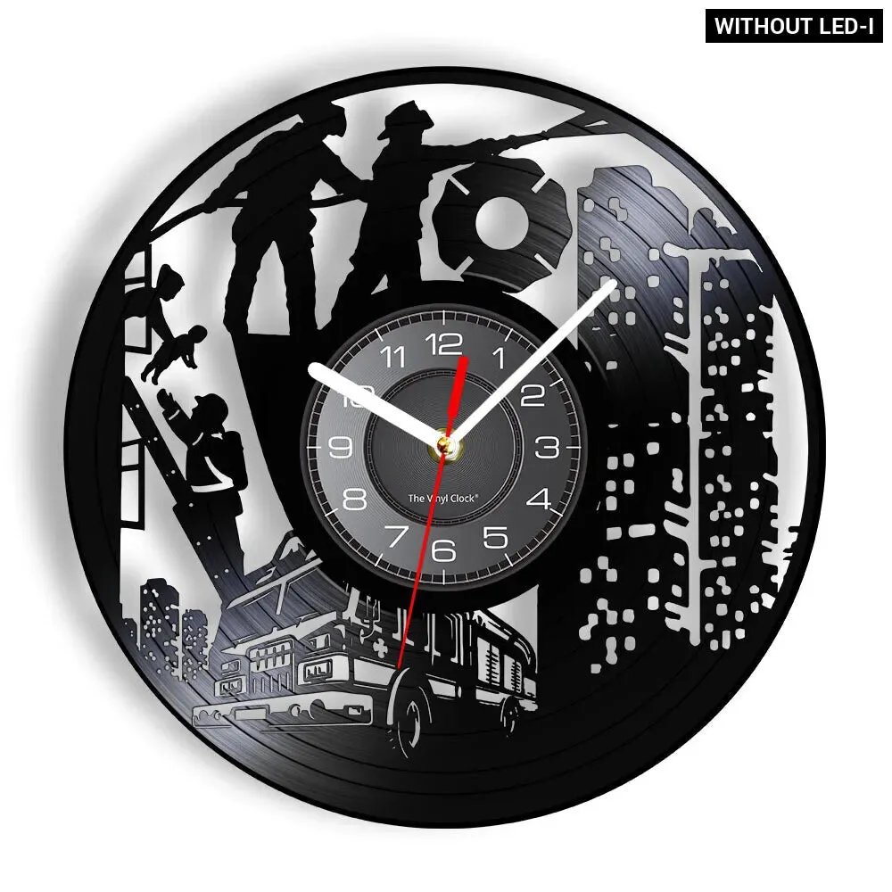 Firefighter Wall Clock with Maltese Cross Design