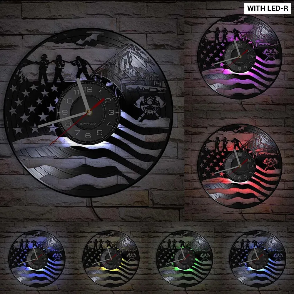 Firefighter Wall Clock with Maltese Cross Design