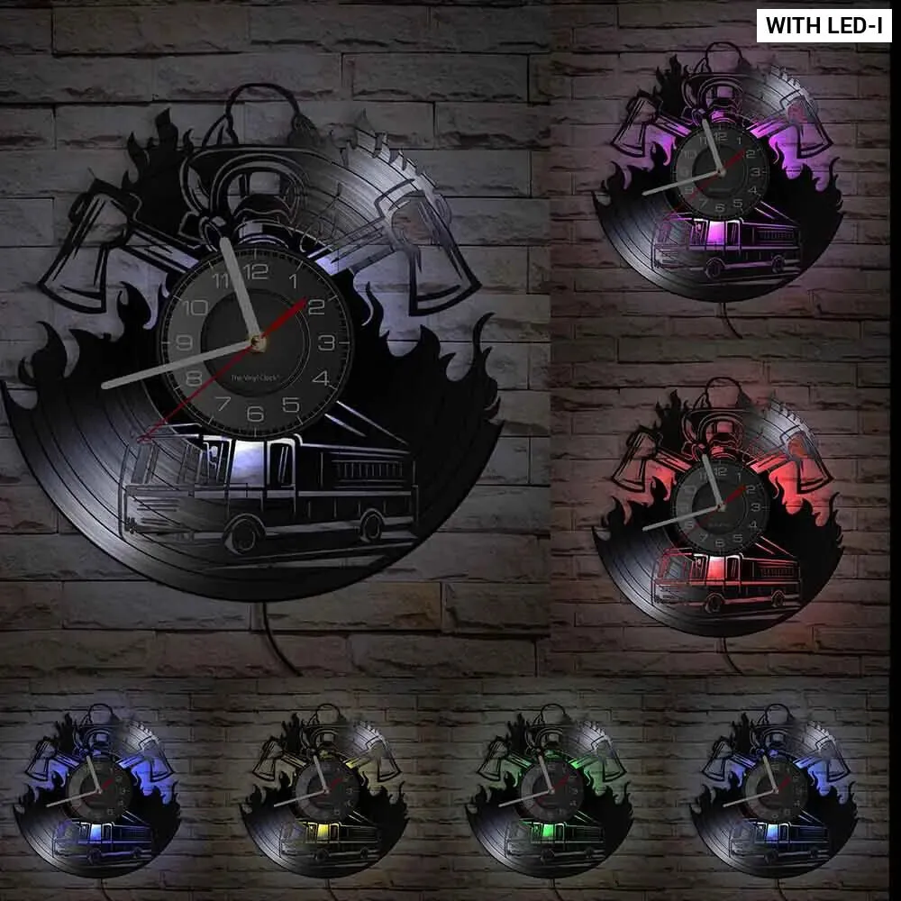 Firefighter Wall Clock with Maltese Cross Design