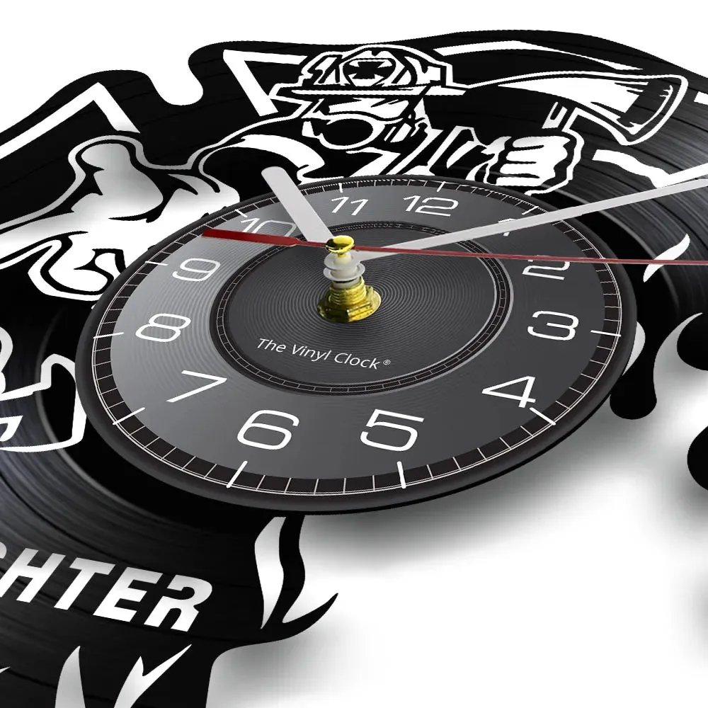 Firefighter Wall Clock with Maltese Cross Design