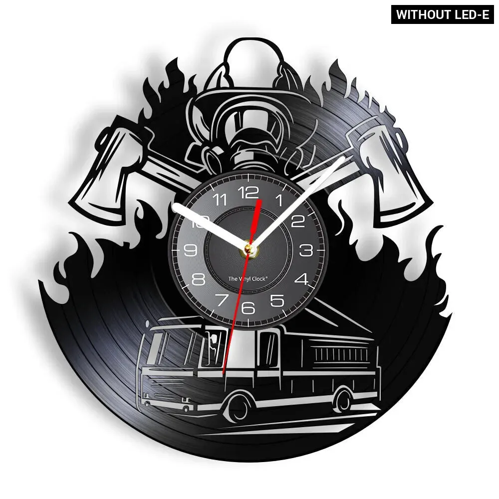 Firefighter Wall Clock with Maltese Cross Design