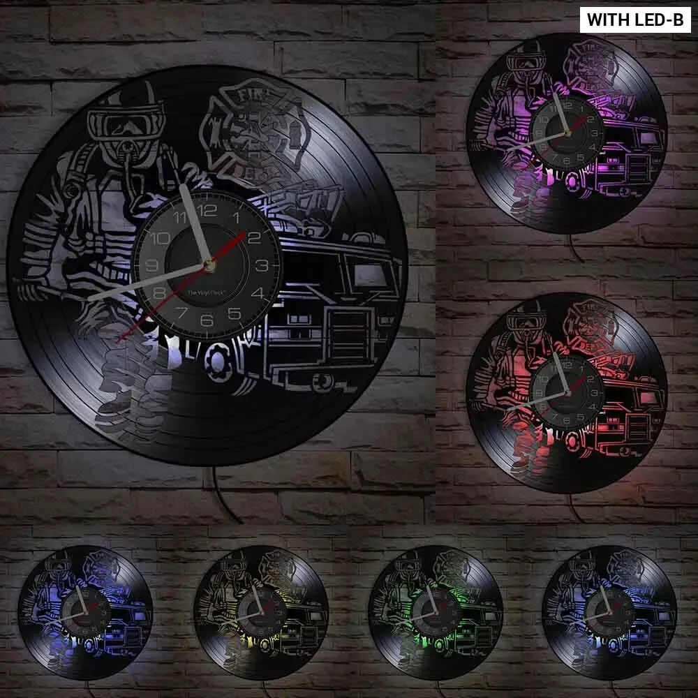 Firefighter Wall Clock with Maltese Cross Design