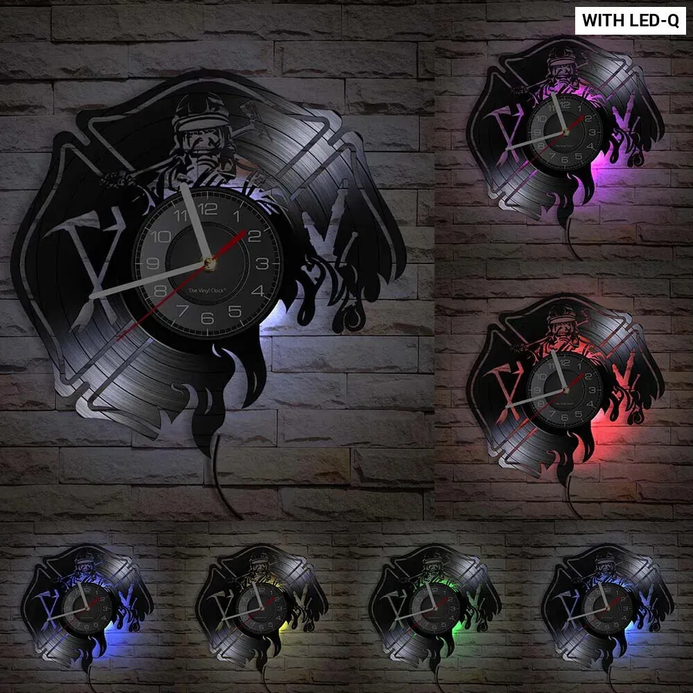 Firefighter Wall Clock with Maltese Cross Design