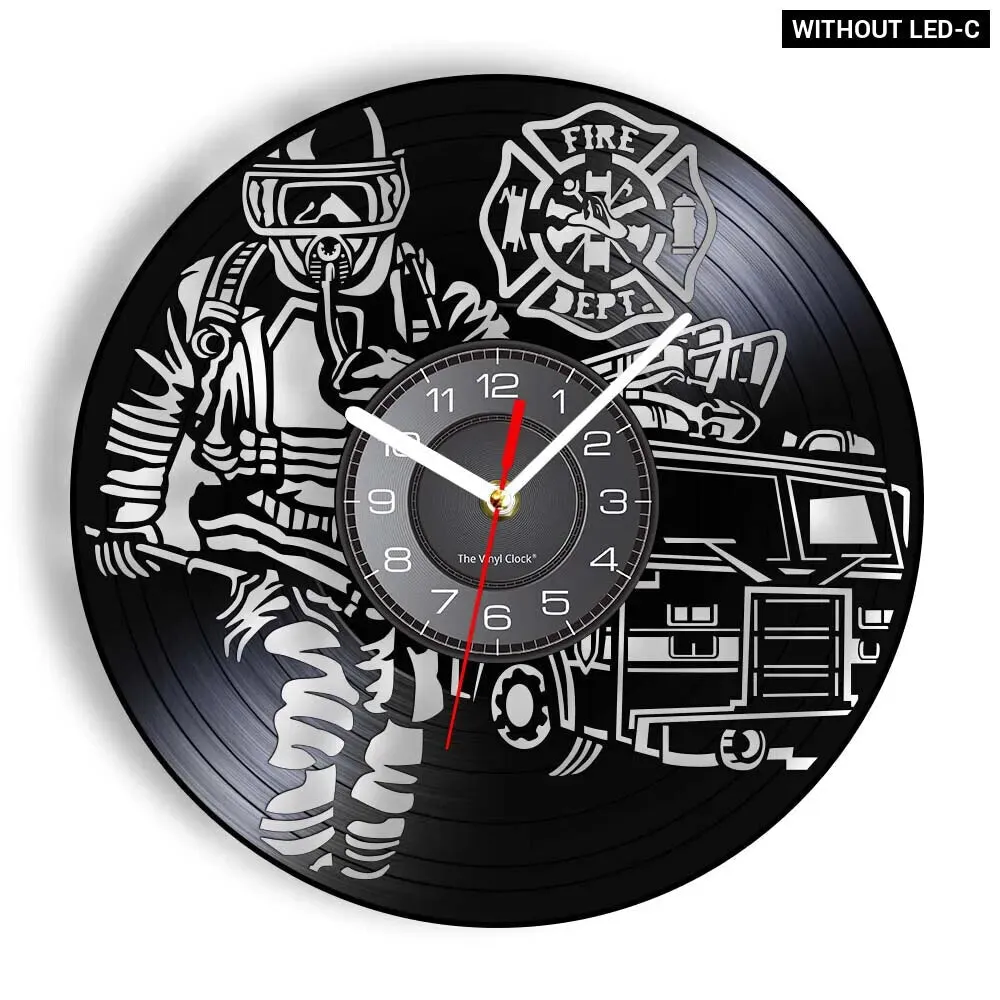 Firefighter Wall Clock with Maltese Cross Design