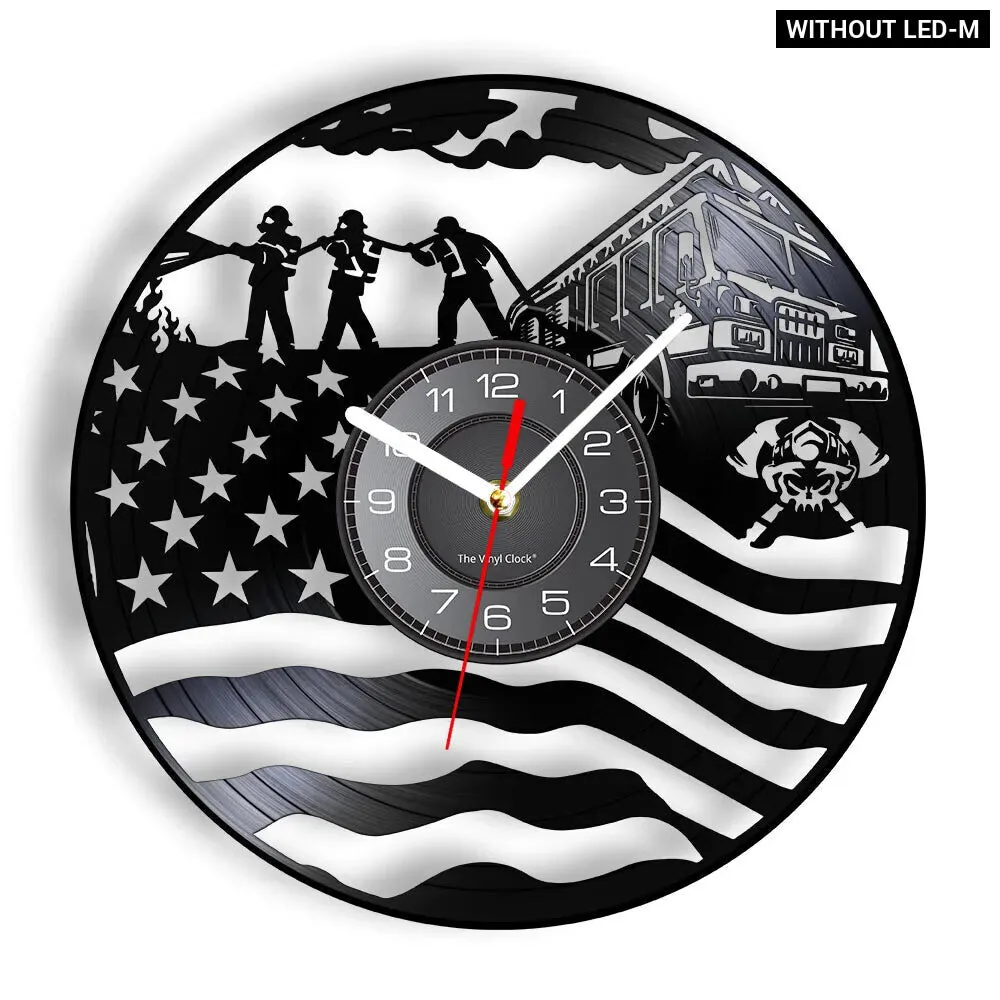 Firefighter Wall Clock with Maltese Cross Design
