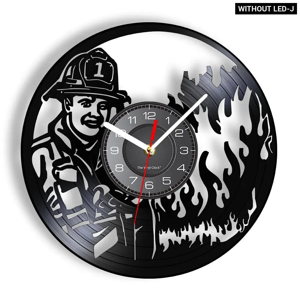 Firefighter Wall Clock with Maltese Cross Design