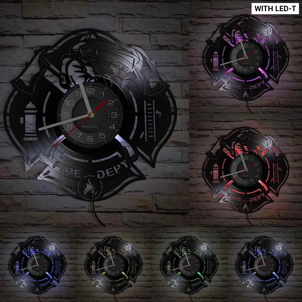 Firefighter Wall Clock with Maltese Cross Design