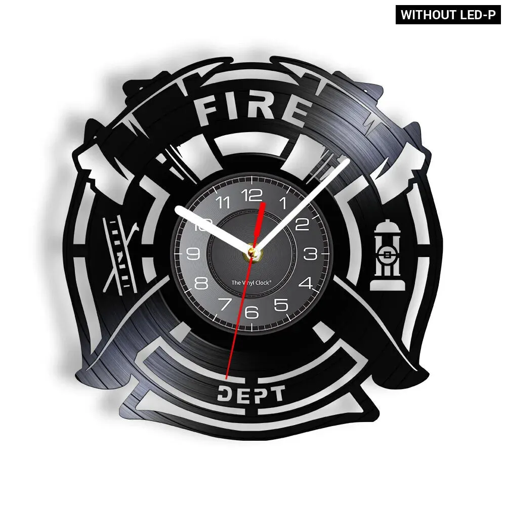 Firefighter Wall Clock with Maltese Cross Design