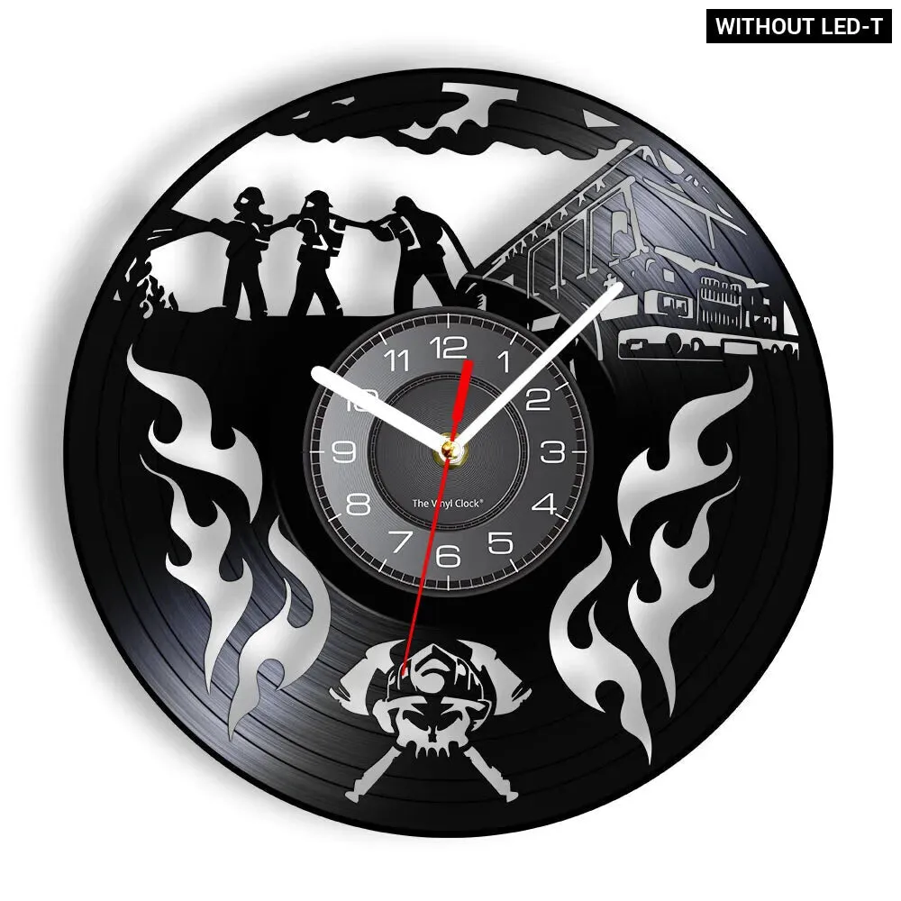 Firefighter Wall Clock with Maltese Cross Design