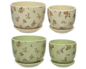 Floral print planters