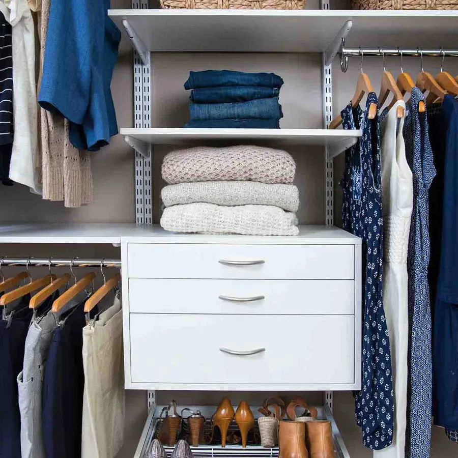 freedomRail Three-Drawer O-Box - White