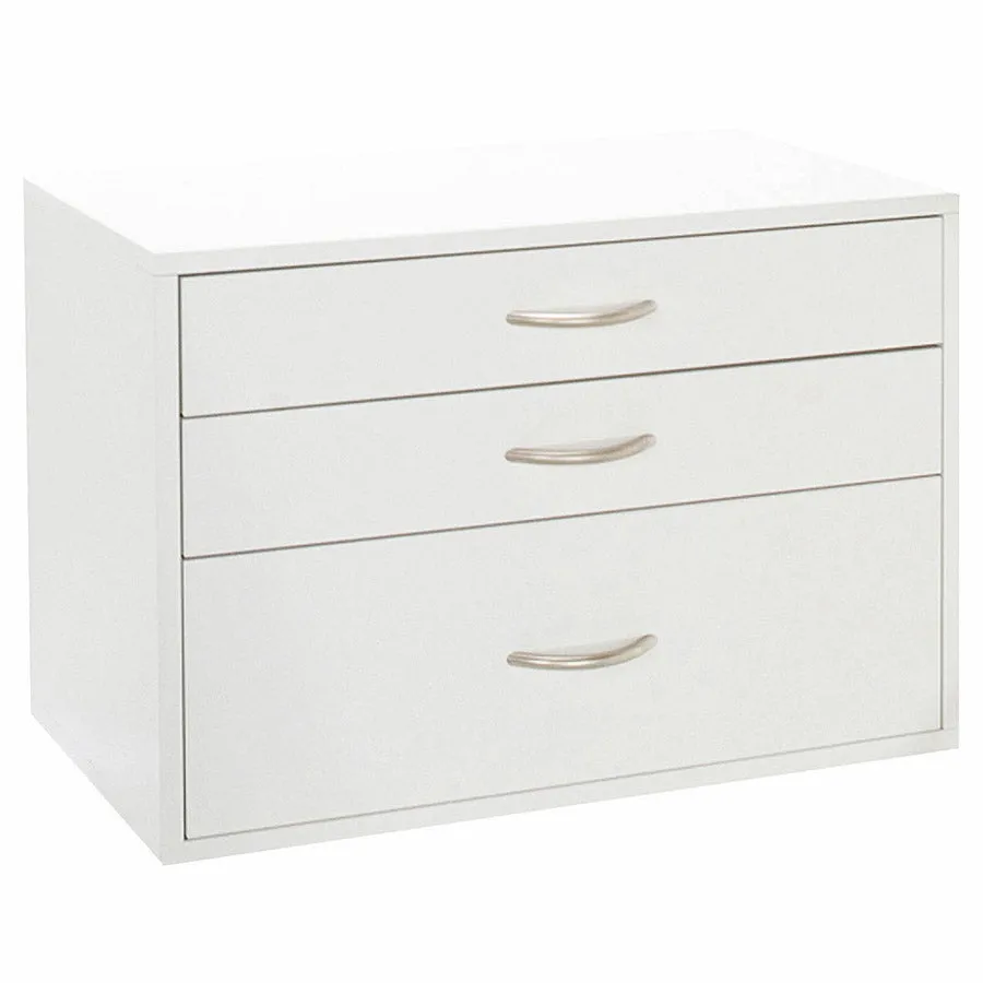freedomRail Three-Drawer O-Box - White