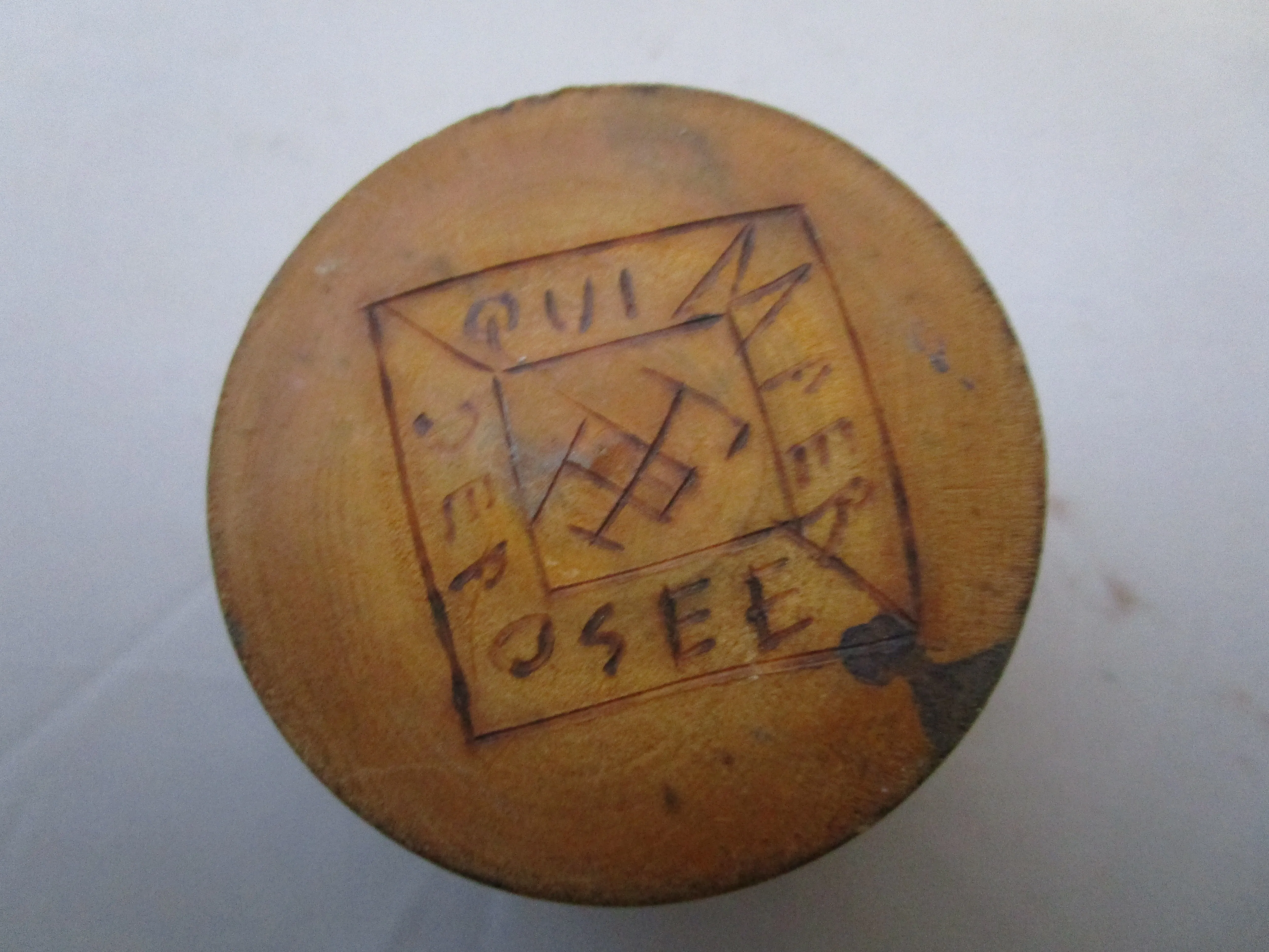 French Paul Fouillen Quimper Pyrography Treen Snuff Box Antique Art Deco c1920