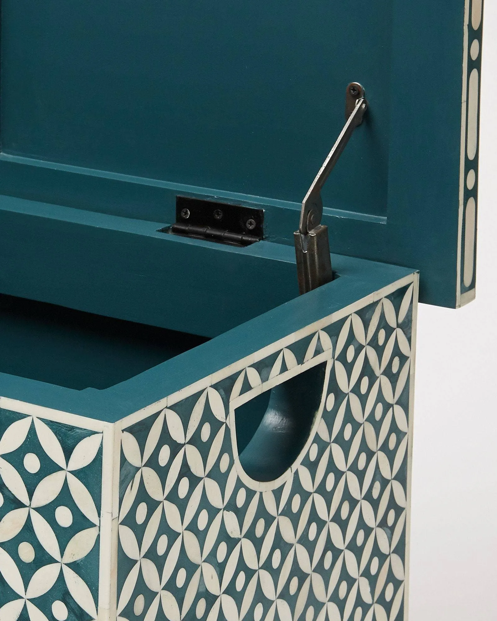 Geometric Bone Inlay Trunk Cum Coffee Table