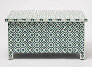 Geometric Bone Inlay Trunk Cum Coffee Table
