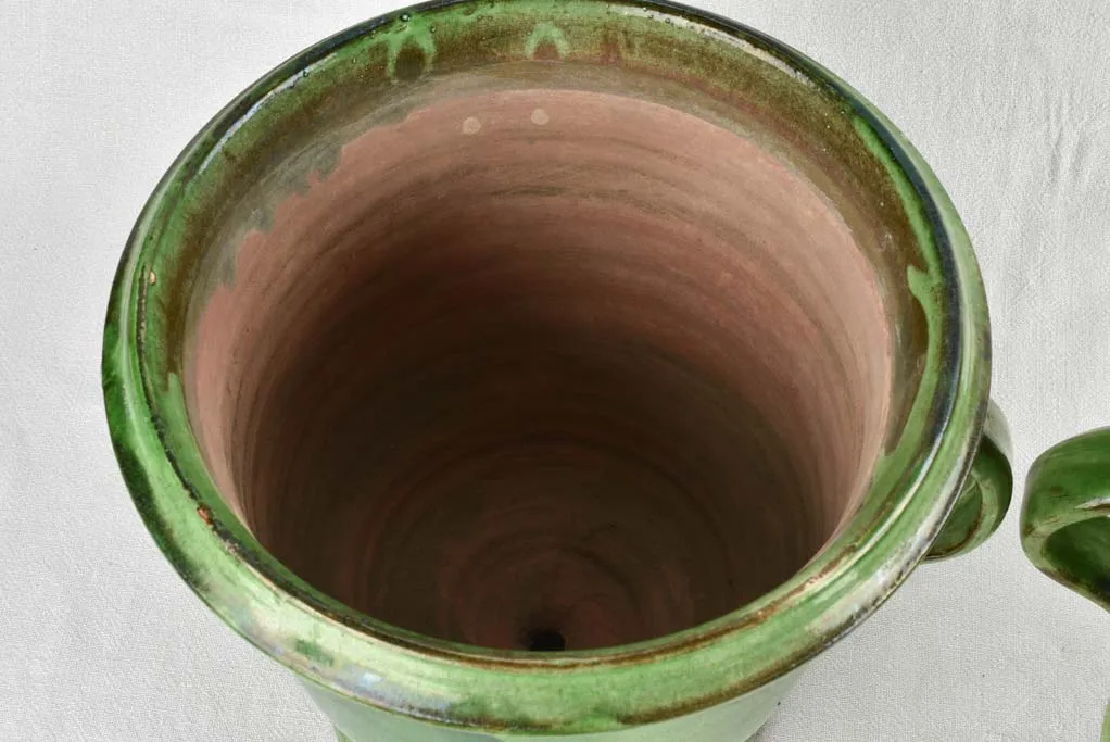GREEN PAIR OF CASTELNAUDARY PLANTERS 13½"