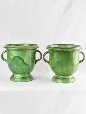GREEN PAIR OF CASTELNAUDARY PLANTERS 13½"