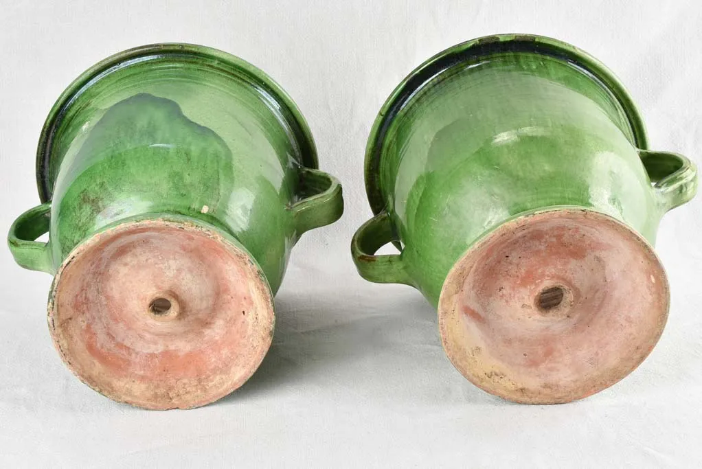 GREEN PAIR OF CASTELNAUDARY PLANTERS 13½"