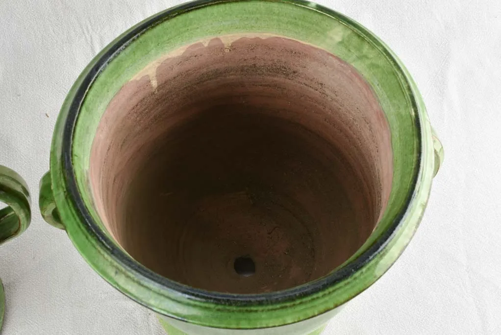 GREEN PAIR OF CASTELNAUDARY PLANTERS 13½"