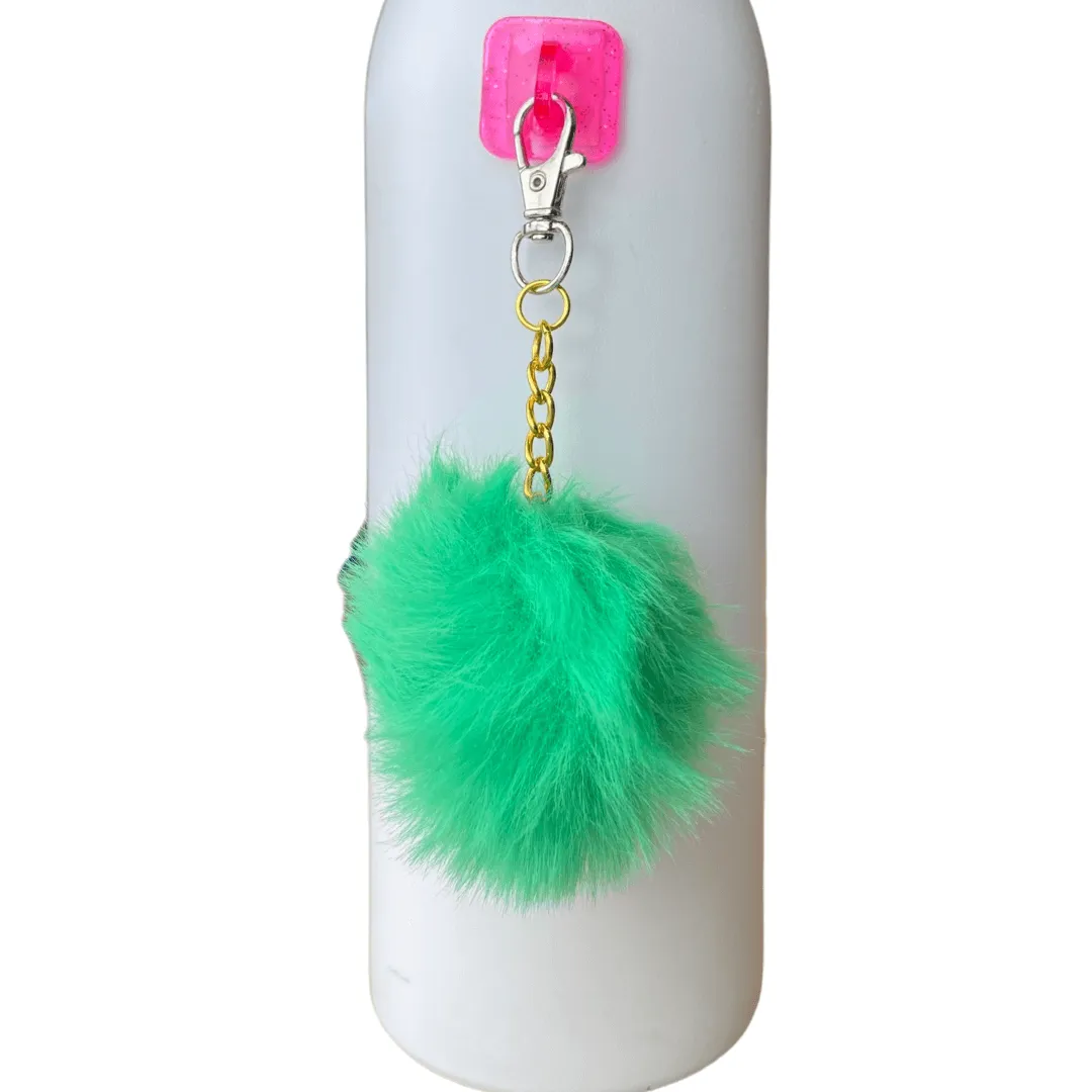 Green PomPom Water Bottle Charm