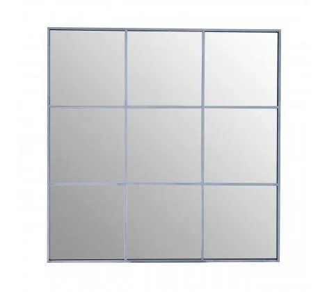 Grid Wall Mirror With Silver Finish Frame