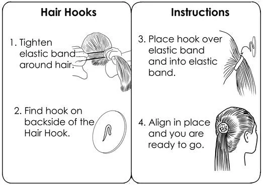 Hair Hook Peace Sign - Silver Ponytail Holder