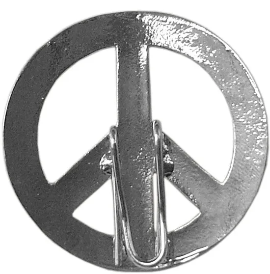 Hair Hook Peace Sign - Silver Ponytail Holder