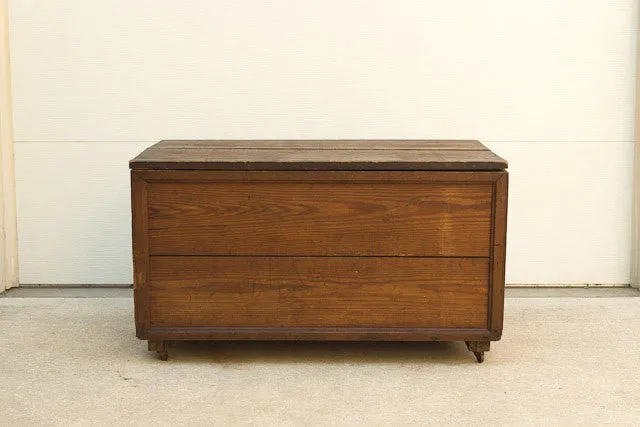 Hand Crafted Wood Farm Trunk