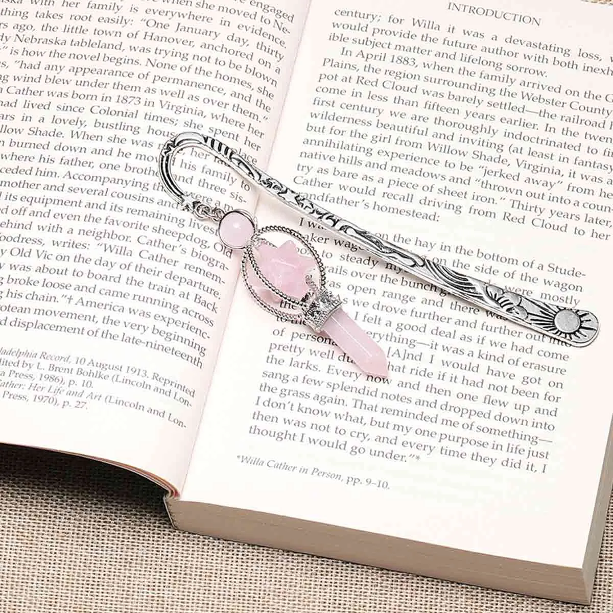 Handmade Amethyst Antique Metal Bookmark | Jovivi