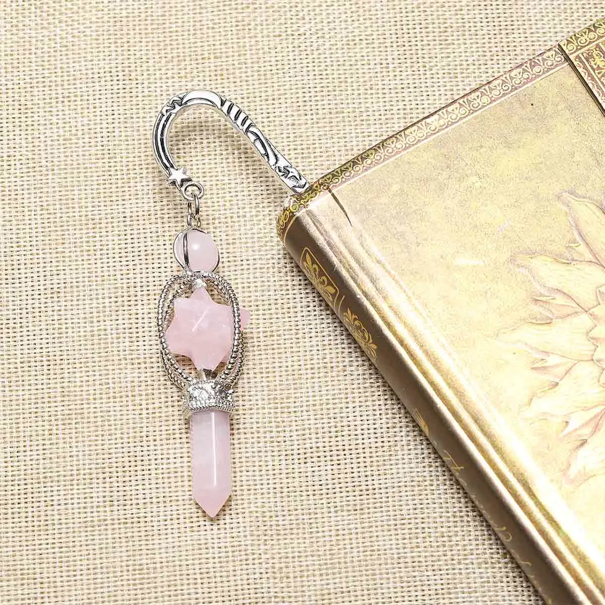 Handmade Amethyst Antique Metal Bookmark | Jovivi